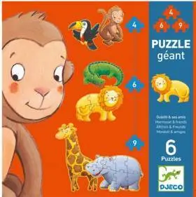 Puzzle Progresivo Ouistiti y Sus Amigos Djeco Puzzles Piezas