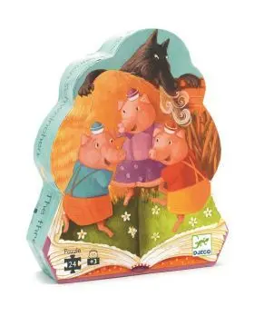Puzzle Silueta los Tres Cerditos -24 Pzas. - Djeco