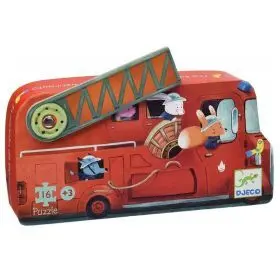Puzzle Silueta el Camión de Bomberos -16 Djeco