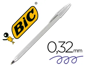(20) Boligrafos Bic Cristal Medium Silver -