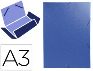 Carpeta Carton Solapas Gomas A3 Azul