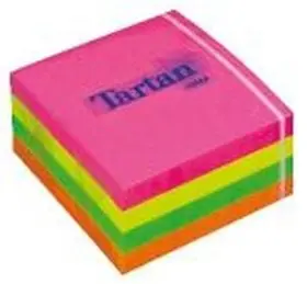 400 Notas Cubo 4 Colores Tartan 76 X 76Mm
