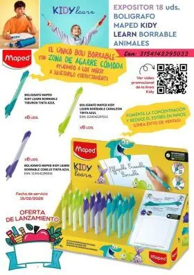 Boligrafo Borra Kidy Azul X18 Display