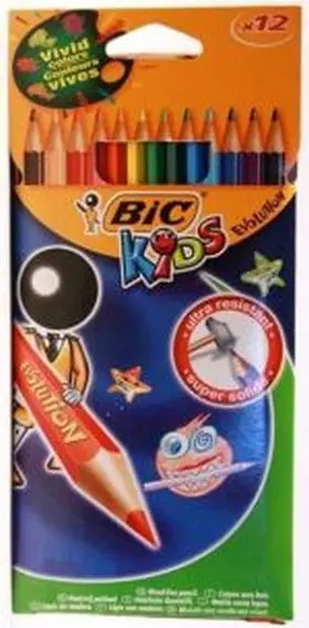 12 Lapices de Madera Kids Evolution