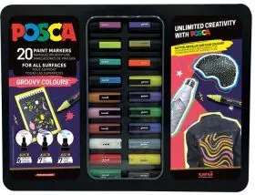 Maleta Posca Metálica 20P Groovy Colours