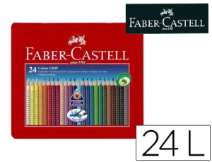 Estuche 24 Lapices Madera en Caja Metalica