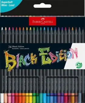 Estuche 24 Lápices de Colores Black Edition.