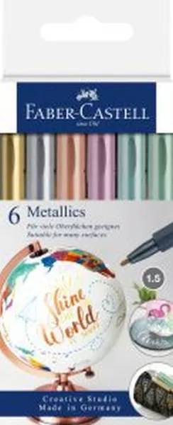 Blister con 6 Rot. Creative Studio Metallics. Surtidos Faber Castell