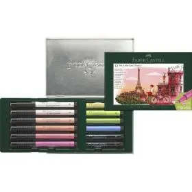 Estuche Metal con 12 Rotuladores Pitt Artist Pen City Paris
