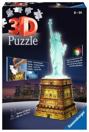 Puzzle 3D Liberty Statue - Night Edition Ravensburger Puzzles Piezas