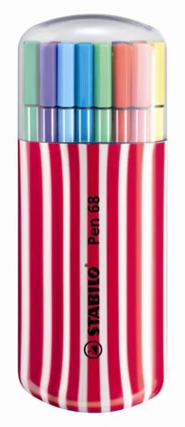20 Rotuladores Stabilo Pen 68 Zebrui Cereza
