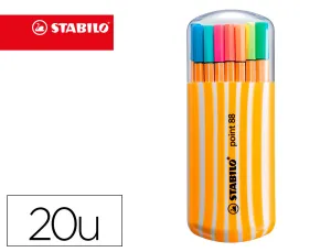20 Rotuladores Stabilo Point 88 Zebrui Neon
