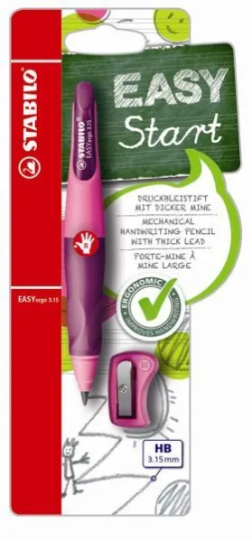 Portaminas Easy Ergo 3. 15 Diestro Rosa Stabilo
