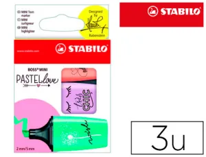 Stabilo Mini Boss Pastel 3 Piezas