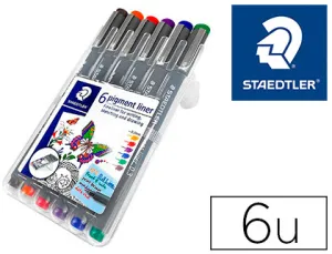 Fineliner Pigment Liner 0. 3Mm 6 Col Staedtler