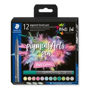 Pigment Brush Pen Pastel Colours12Pc