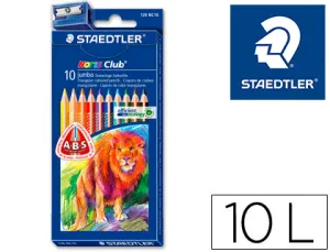 10 Lapices de Colores Triangulares + Sacapuntas Staedtler