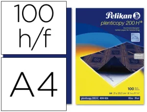 (100) Papel Calco Carbon Azul Pelikan