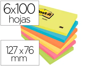 Bloc Notas Post-It 76 X 127 665 X6