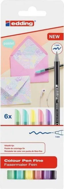 Pack 6 Rotuladores 1200 Pastel Edding