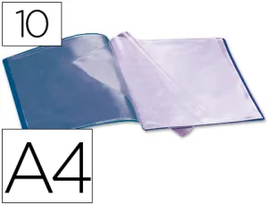 Carpeta de 10 Fundas Polipropileno Din A4 Azul
