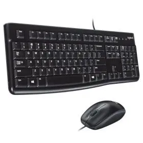 Set Teclado + Raton Logitech Mk120 Usb con Cable Negro.