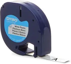 Cinta Dymo Letratag Plastico Negra/Blanca
