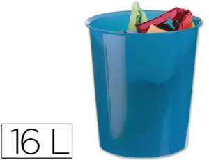 Papelera Plastico Q-Connect Azul 16 Litros