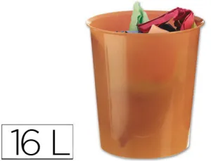 Papelera Plastico Q-Connect Naranja 16 Litros