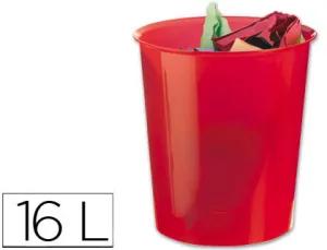 Papelera Plastico Q-Connect Rojo 16 Litros