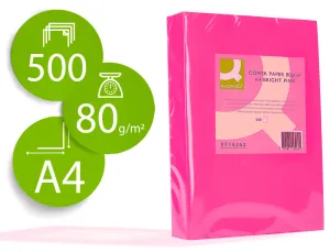 Papel Color Rosa Q Connect A4