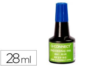 Tinta Tampon Azul Frasco 28Ml Q-Connect