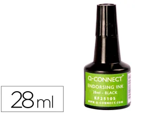 Tinta Tampon Negro Frasco 28Ml Q-Connect