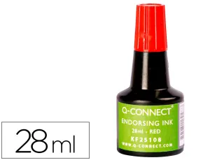 Tinta Tampon Rojo Frasco 28Ml Q-Connect