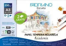 Block Acuarela A3 Papel Tempera-Acuarela Fabriano