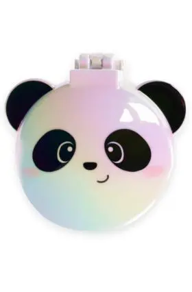 Hairbrush With Mirror - Nice Hair - White - Panda