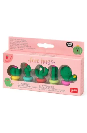 Set Of 5 Scented Erasers - Free Hugs - Cactus Legami