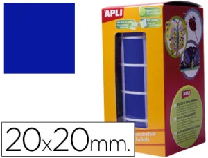 Gomets Cuadrados Azules Grandes 20X20Mm