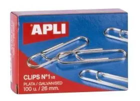 Clips Plata Nº 1/2 26Mm 100U