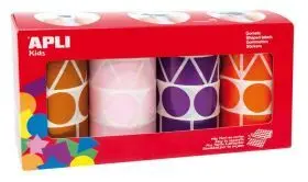 Pack 4 Rollos Gomets Colores y Formas Variadas