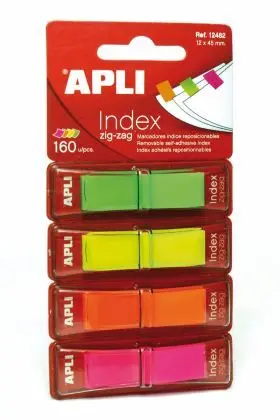 Indice Banderitas 4 Colores Fluor 12X45 Index Apli