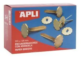 (100) Encuadernadores Metalicos 25Mm con Arandela Apli