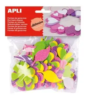 Bolsa Formas Purpurina Flor Eva