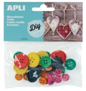 Bolsa Boton Madera Colores