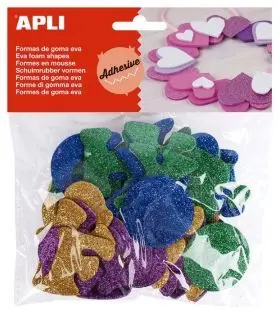 Bolsa 52 Formas Goma Eva Adhesiva Alfabeto con Purpurina Apli
