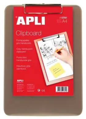 Clipboard A4 Gris - Plastico Translucido
