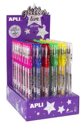 Boligrafo Gel Purpurina Apli
