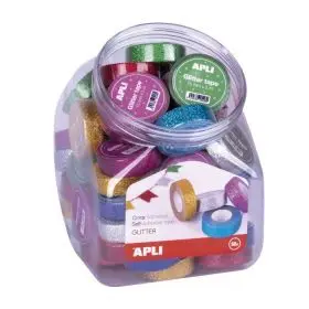 Cinta Adhesiva Glitter Apli Colores Varios