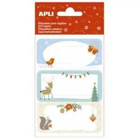 Etiquetas Navidad Ardilla 9 uds