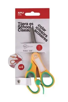 Tijera Escolar Nombre Amarillo 13,5Cm